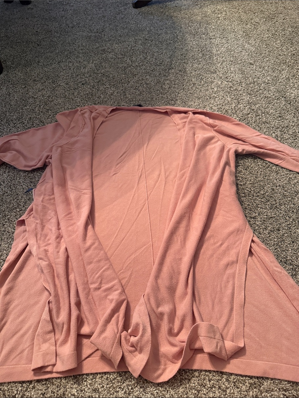 Roaman's Dusty Pink Open-Front Cardigan